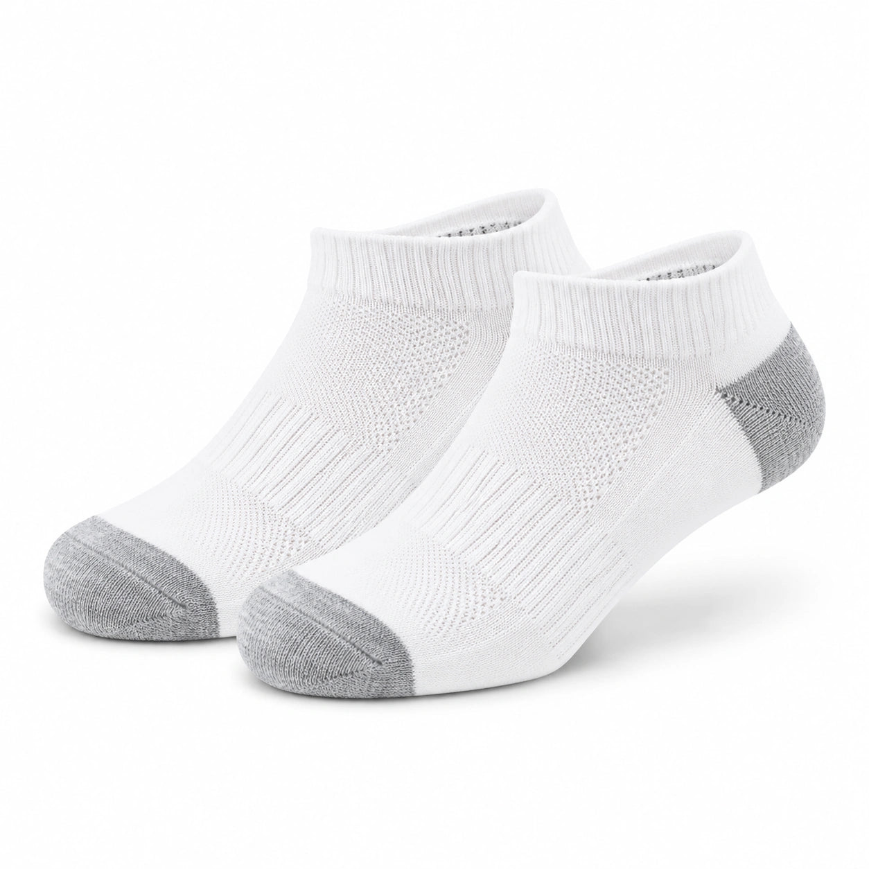 Chaussettes basses 35-38 en maille blanche et grise pour sport quotidien