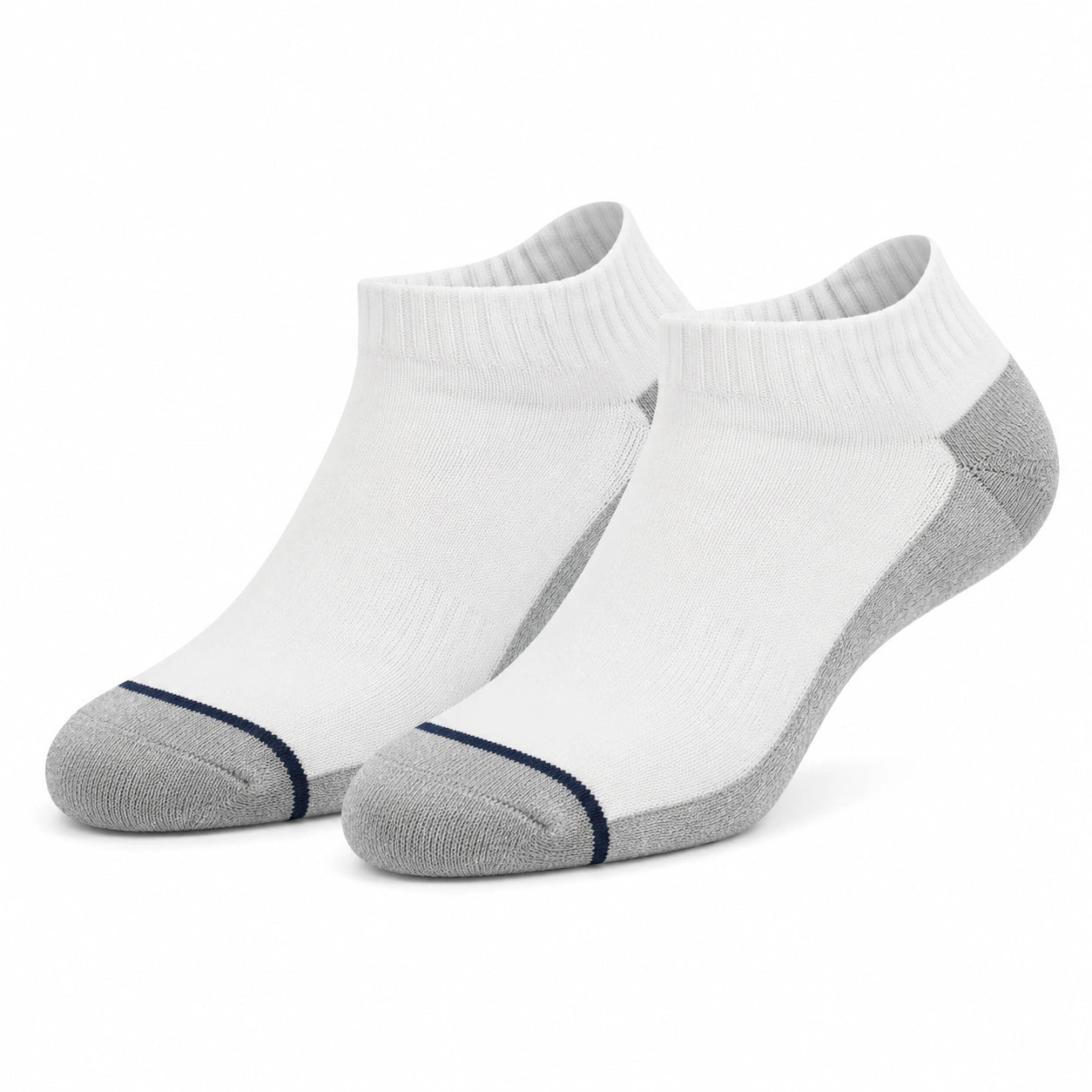 Chaussettes basses 35-38 en maille blanche et grise pour sport