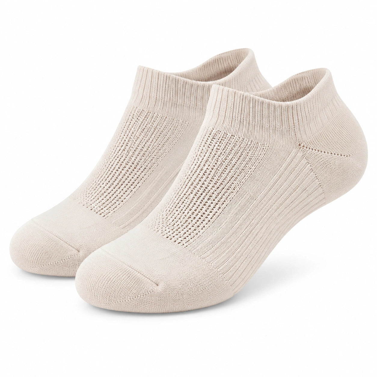Chaussettes basses 39-42 en maille écru respirantes style sport