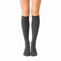 Chaussettes hautes 35-38 gris anthracite en maille côtelée style classique