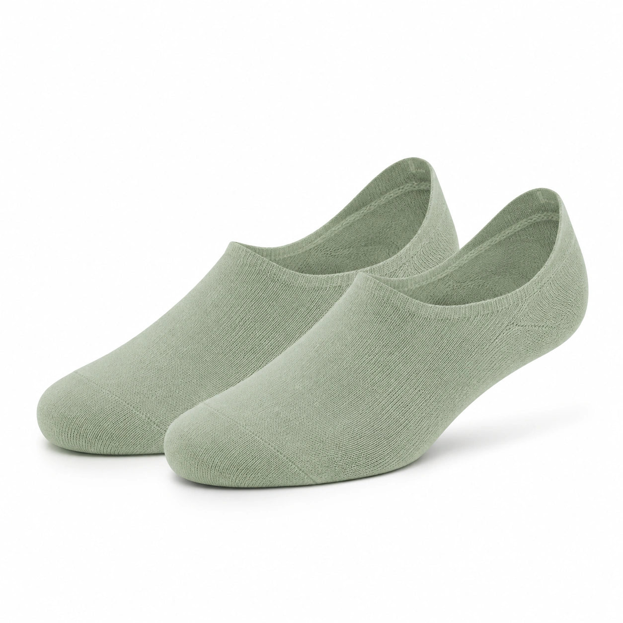 Chaussettes invisibles 43-46 en maille textile vert sauge pour usage quotidien