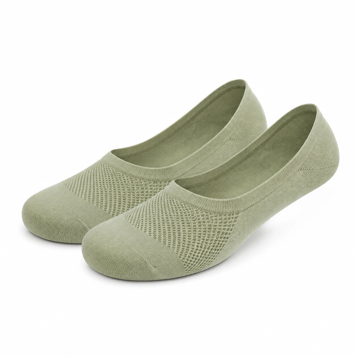 Chaussettes invisibles 35-38 en maille textile vert sauge respirantes style ballerine