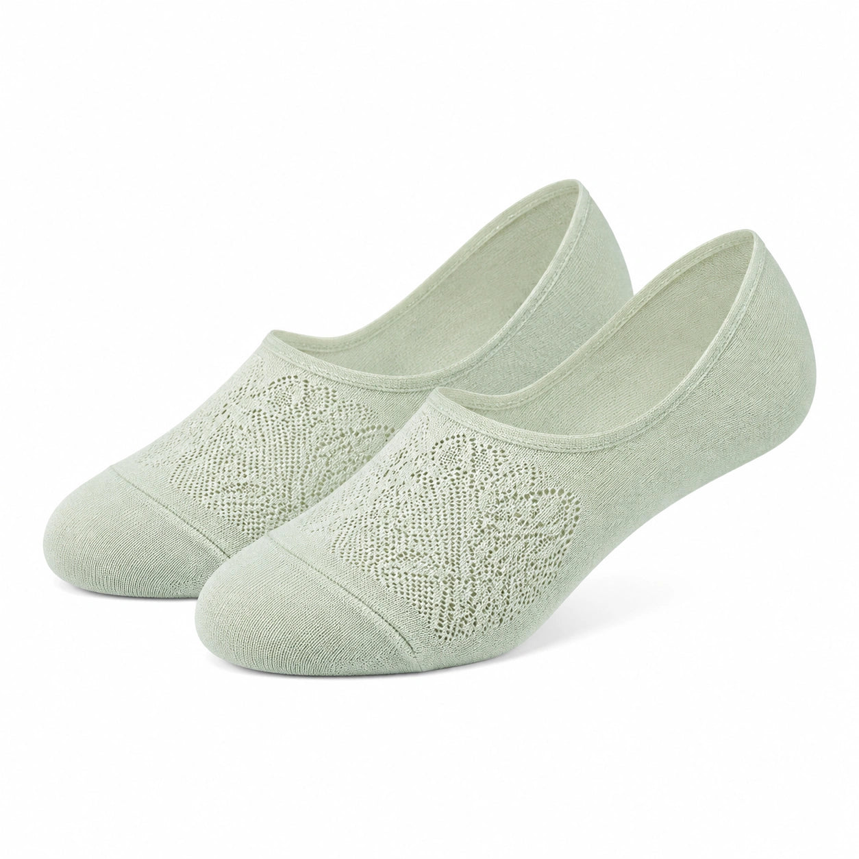 Chaussettes invisibles 39-42 en textile vert menthe ajouré respirant