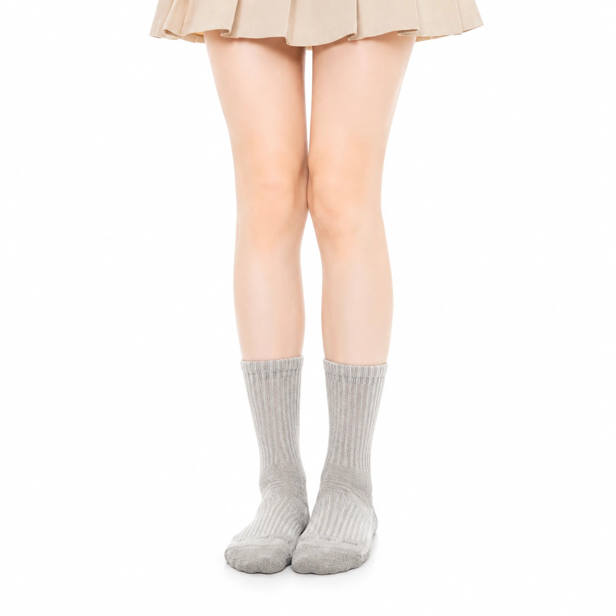 Chaussettes mi-mollet 39-42 grises côtelées pour usage quotidien