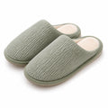 Chaussons d'intérieur 38/39 en velours côtelé vert sauge doublure douce style mule