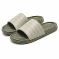Claquettes 38/39 en matière synthétique vert kaki et beige à bride large pour adulte