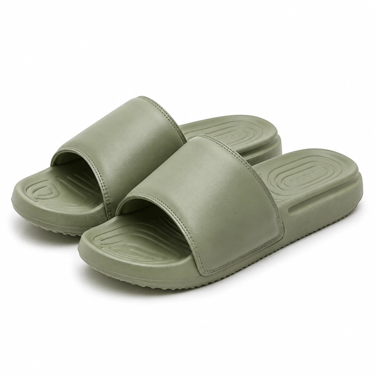 Claquettes 40/41 vert kaki en matière synthétique à semelle antidérapante