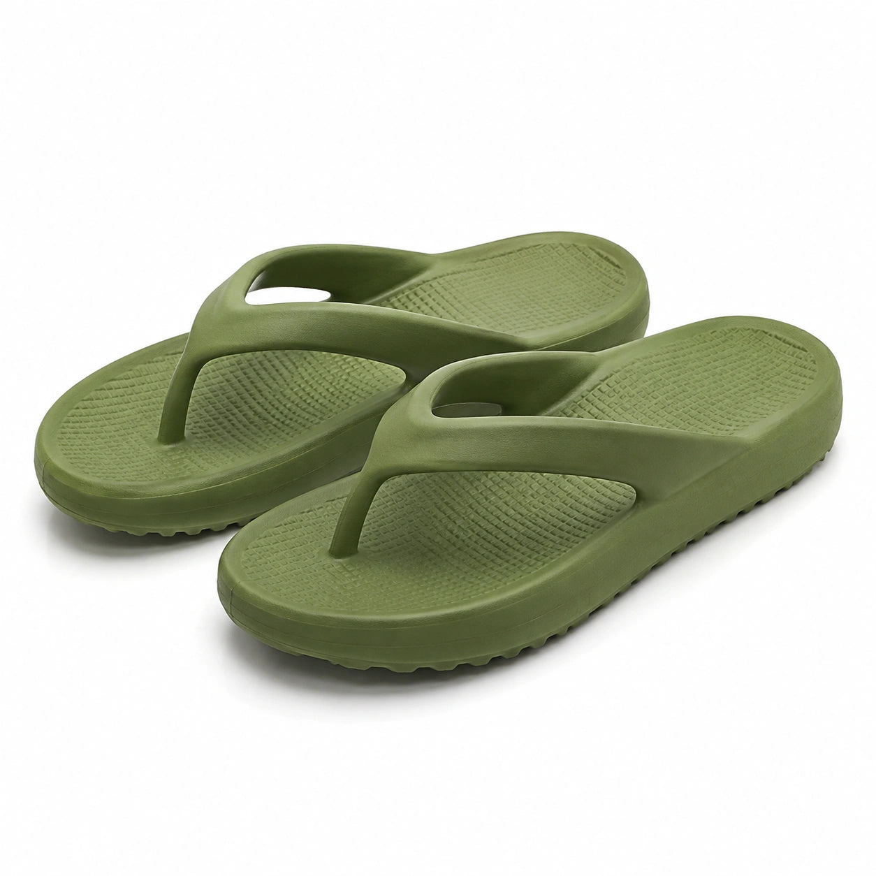 Tongs 38/39 en mousse synthétique vert olive - semelle texturée pour plage et piscine
