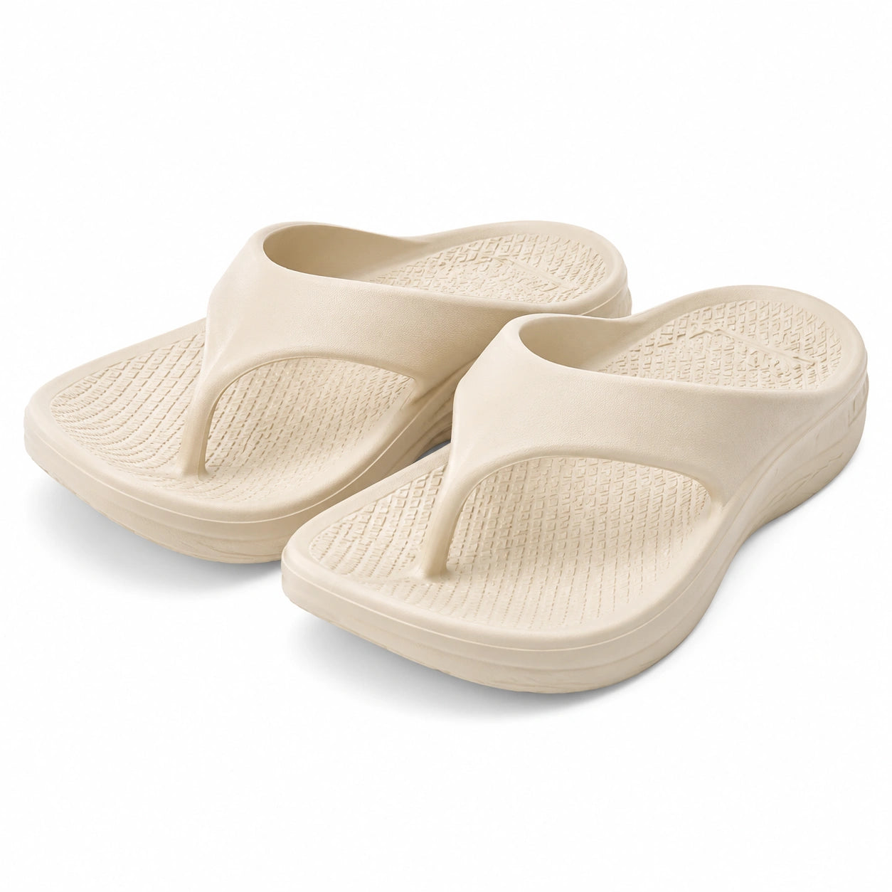 Tongs 38/39 en mousse synthétique beige à semelle texturée pour loisirs